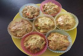Muffin au curry, saumon et poivron 